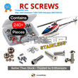 Representative image of an RCScrewZ stainless steel screw kit for Align T-REX 760X Dominator (RH76E01X); exact kit contents vary by RC model.