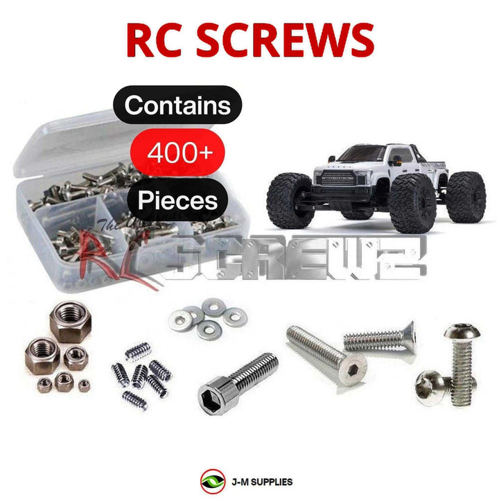 Representative image of an RCScrewZ stainless steel screw kit for ARRMA BIG ROCK 6S BLX 1/7 4WD MT (ARA7612); exact kit contents vary by RC model.