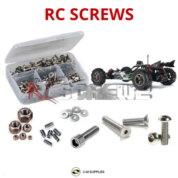 Representative image of an RCScrewZ stainless steel screw kit for ARRMA Raider XL BLX 1/8 Electric 2WD Buggy (AR102646); exact kit contents vary by RC model.