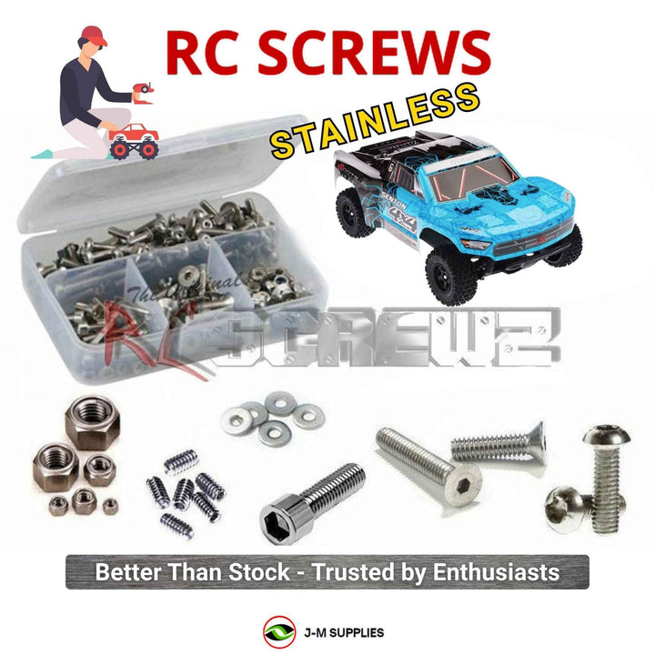 Representative image of an RCScrewZ stainless steel screw kit for ARRMA SENTON 4X4 MEGA 1/10 Electric 4WD SCT (AR102667); exact kit contents vary by RC model.