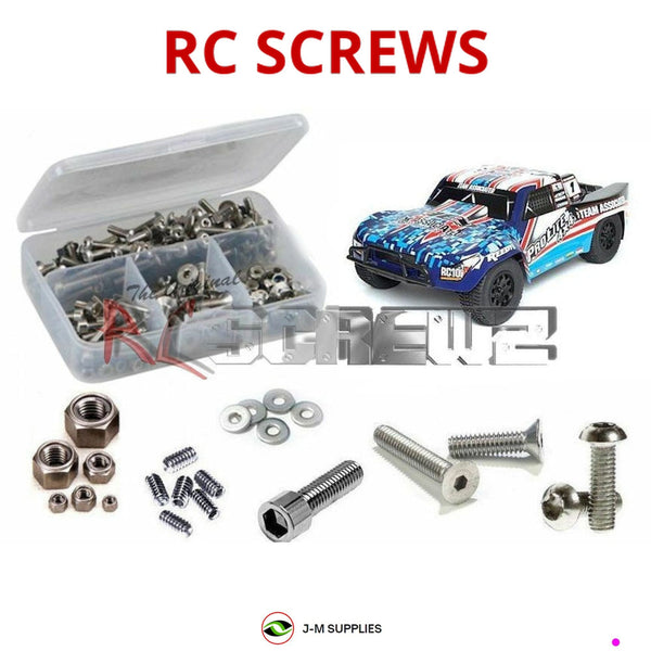 Representative image of an RCScrewZ stainless steel screw kit for Team Associated ProLite 4x4 RTR 1/10 4WD SCT (7052); exact kit contents vary by RC model.