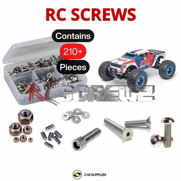 Representative image of an RCScrewZ stainless steel screw kit for Team Associated Rival MT RTR 1/8 4WD Monster Truck (20511); exact kit contents vary by RC model.
