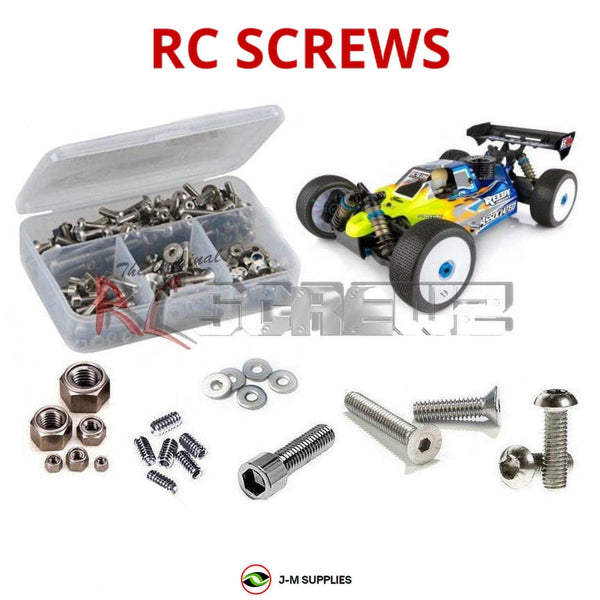 Representative image of an RCScrewZ stainless steel screw kit for Team Associated RC8B3.1 1/8 Nitro 4WD Buggy (80935); exact kit contents vary by RC model.