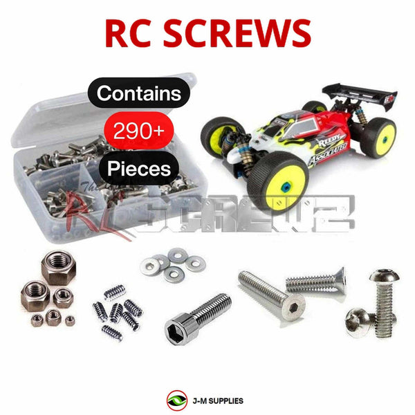 Representative image of an RCScrewZ stainless steel screw kit for Team Associated RC8B3.1e 1/8 Electric 4WD Buggy (80936); exact kit contents vary by RC model.