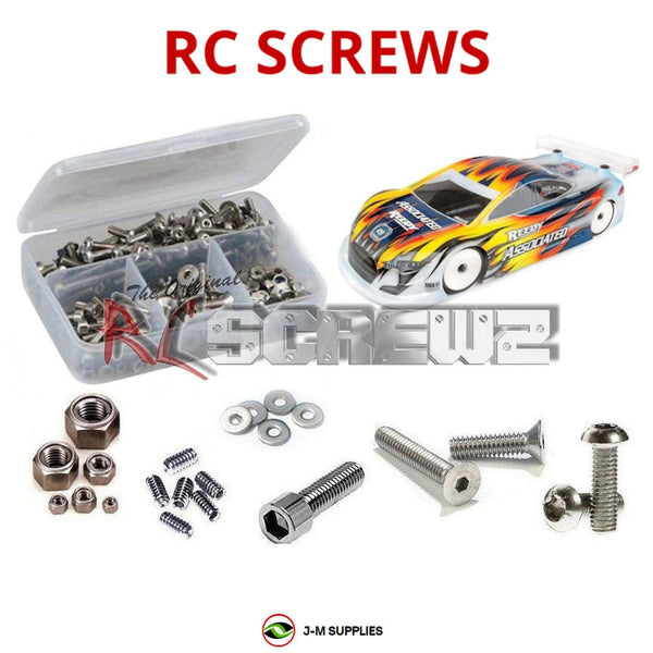 Representative image of an RCScrewZ stainless steel screw kit for Team Associated TC7.2 FT 1/10 Electric 4WD Touring (30122); exact kit contents vary by RC model.