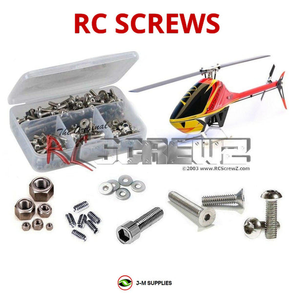 Representative image of an RCScrewZ stainless steel screw kit for Avant Mostro n700 Nitro 700-Class RC Helicopter; exact kit contents vary by RC model.