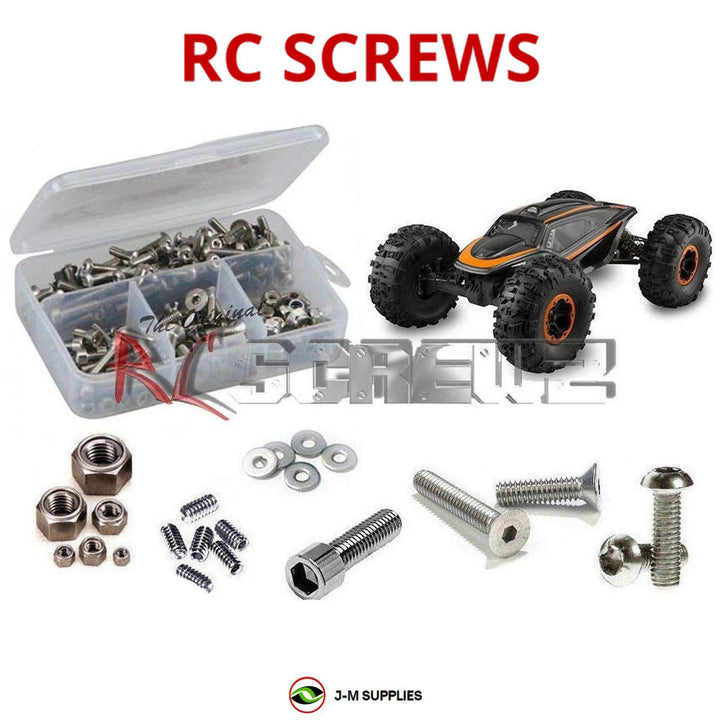 Representative image of an RCScrewZ stainless steel screw kit for Axial XR10 Scorpion 1/10 Electric 4WD Crawler (90017); exact kit contents vary by RC model.