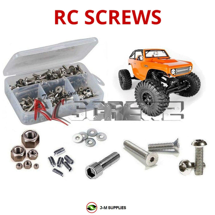 Representative image of an RCScrewZ stainless steel screw kit for Axial AX10 Deadbolt 1/10 Electric 4WD Crawler (90033); exact kit contents vary by RC model.
