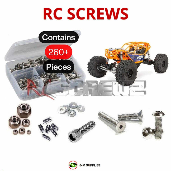 Representative image of an RCScrewZ stainless steel screw kit for Axial RBX10 Ryft 1/10 Brushless 4WD Rock Bouncer (AXI03005); exact kit contents vary by RC model.