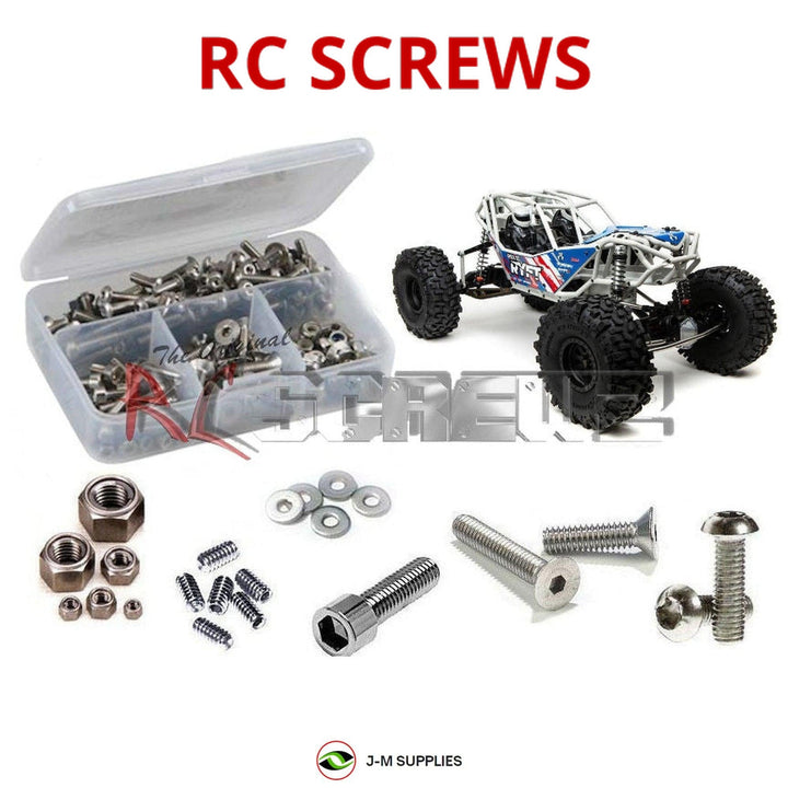Representative image of an RCScrewZ stainless steel screw kit for Axial RBX10 Ryft Kit 1/10 Electric 4WD Rock Bouncer (AXI03009); exact kit contents vary by RC model.