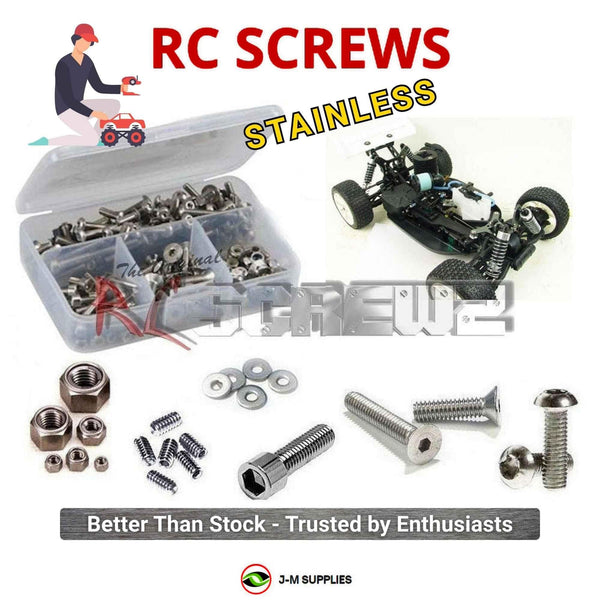 Representative image of an RCScrewZ stainless steel screw kit for CEN Racing Matrix R2 1/8 Nitro Buggy; exact kit contents vary by RC model.
