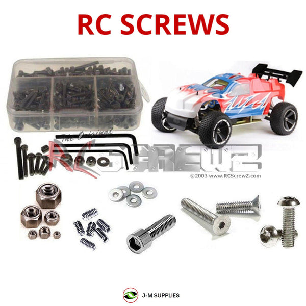 Representative image of an RCScrewZ stainless steel screw kit for CEN Racing Matrix 5 Truggy 1/5th; exact kit contents vary by RC model.