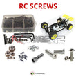 Representative image of an RCScrewZ stainless steel screw kit for CEN Racing Matrix R3 1/8th; exact kit contents vary by RC model.