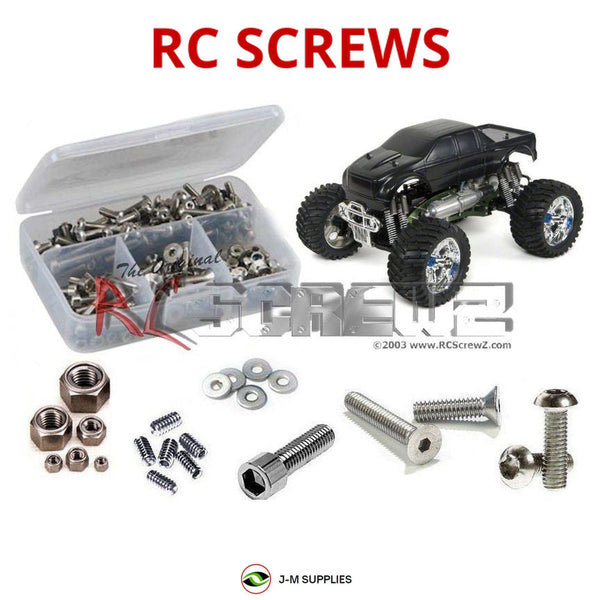 Representative image of an RCScrewZ stainless steel screw kit for CEN Racing Colossus Nitro; exact kit contents vary by RC model.