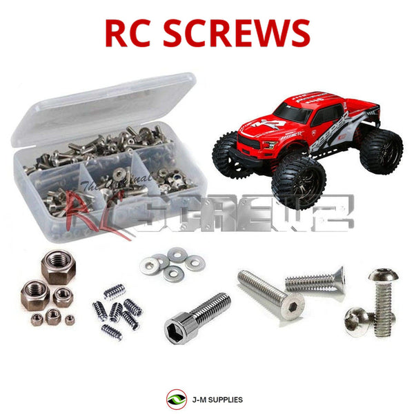 Representative image of an RCScrewZ stainless steel screw kit for CEN Racing REEPER 1/7 4WD RTR Truck (#9518 / #9520); exact kit contents vary by RC model.
