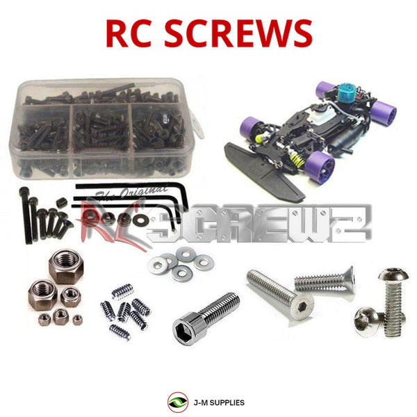 Representative image of an RCScrewZ stainless steel screw kit for CRC Maddog 1/8th Nitro Onroad; exact kit contents vary by RC model.