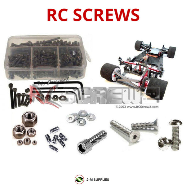 Representative image of an RCScrewZ stainless steel screw kit for CRC Gen XL 1/12th; exact kit contents vary by RC model.