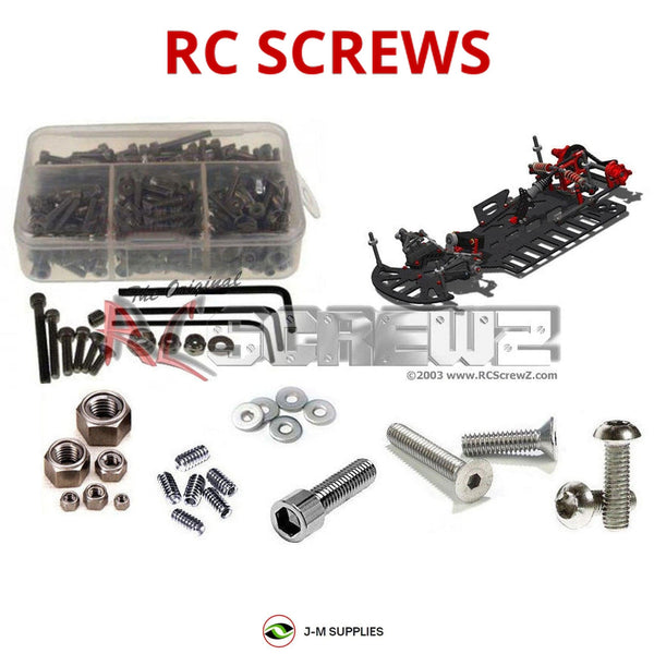 Representative image of an RCScrewZ stainless steel screw kit for CRC BattleAxe 1/10th; exact kit contents vary by RC model.