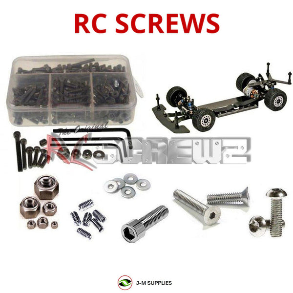 Representative image of an RCScrewZ stainless steel screw kit for Custom Works Intimidator GBX #0916; exact kit contents vary by RC model.