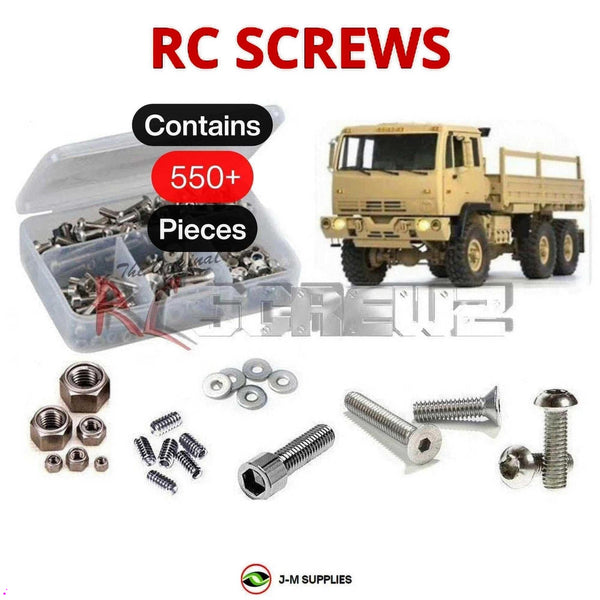 Representative image of an RCScrewZ stainless steel screw kit for Cross RC FC-6 1/12th 6X6 (#CZRFC6); exact kit contents vary by RC model.