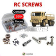 Representative image of an RCScrewZ stainless steel screw kit for Cross RC FC-6 1/12th 6X6 (#CZRFC6); exact kit contents vary by RC model.