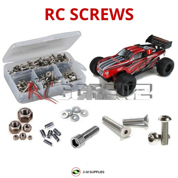 Representative image of an RCScrewZ stainless steel screw kit for DHK Hobby Raz-R BL Truggy; exact kit contents vary by RC model.