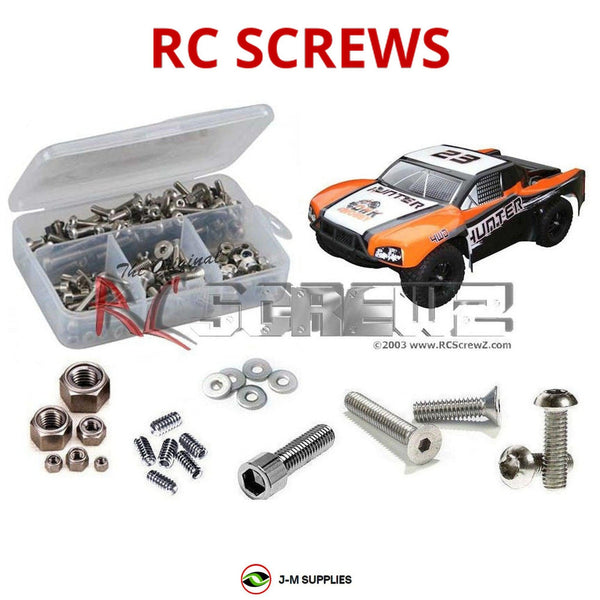 Representative image of an RCScrewZ stainless steel screw kit for DHK Hobby Hunter BL Short Course; exact kit contents vary by RC model.