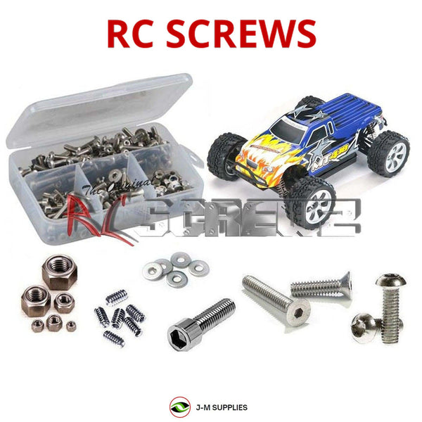 Representative image of an RCScrewZ stainless steel screw kit for Dromida MT4.18 RTR 1/18 4WD MT; exact kit contents vary by RC model.