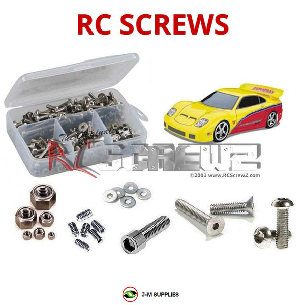 Representative image of an RCScrewZ stainless steel screw kit for Duratrax Street Force; exact kit contents vary by RC model.