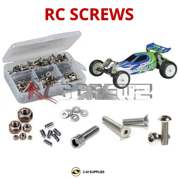Representative image of an RCScrewZ stainless steel screw kit for Duratrax Evader BX Pro 1/10; exact kit contents vary by RC model.