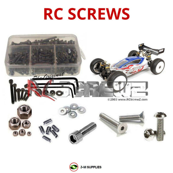 Representative image of an RCScrewZ stainless steel screw kit for Durango DEX408 V1 1/8 Buggy; exact kit contents vary by RC model.