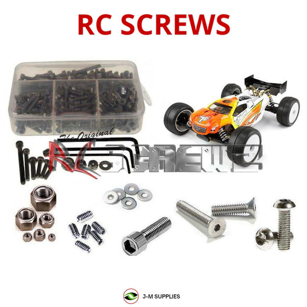 Representative image of an RCScrewZ stainless steel screw kit for Team Durango DNX408T 1/8 Nitro 4WD Truggy; exact kit contents vary by RC model.