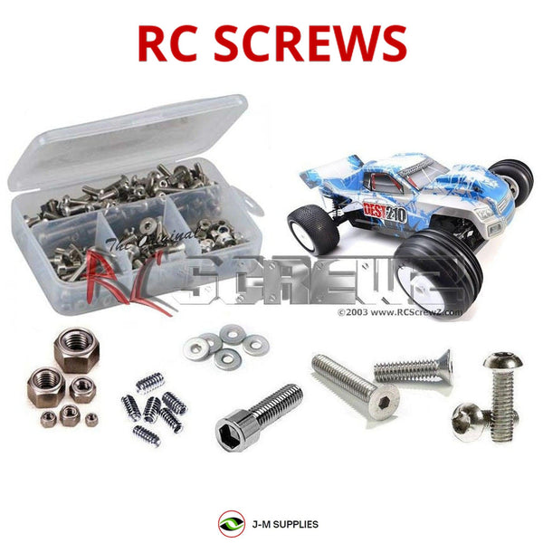 Representative image of an RCScrewZ stainless steel screw kit for Team Durango DEST-210 Stadium; exact kit contents vary by RC model.