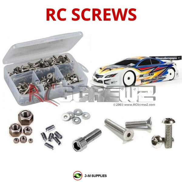 Representative image of an RCScrewZ stainless steel screw kit for Team Durango DETC-410 Touring; exact kit contents vary by RC model.