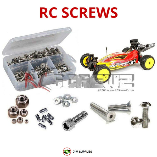 Representative image of an RCScrewZ stainless steel screw kit for Team Durango DEX-410 V3; exact kit contents vary by RC model.