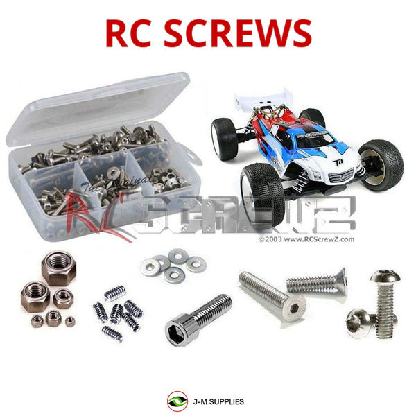 Representative image of an RCScrewZ stainless steel screw kit for Team Durango DEX408-T electric; exact kit contents vary by RC model.