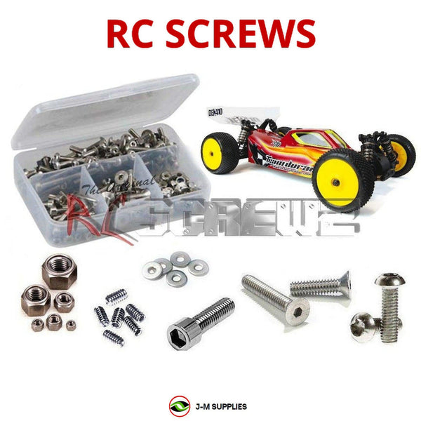 Representative image of an RCScrewZ stainless steel screw kit for Team Durango DEX410 V4 4WD Buggy; exact kit contents vary by RC model.