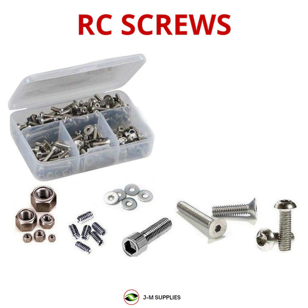 Representative image of an RCScrewZ stainless steel screw kit for E-Flite Blade CX; exact kit contents vary by RC model.