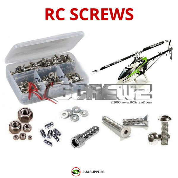 Representative image of an RCScrewZ stainless steel screw kit for E-Flite Blade 550x Helicopter BLH5525; exact kit contents vary by RC model.