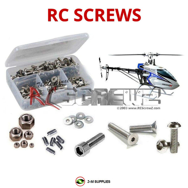 Representative image of an RCScrewZ stainless steel screw kit for E-Flite Blade 600x Helicopter BLH5625; exact kit contents vary by RC model.
