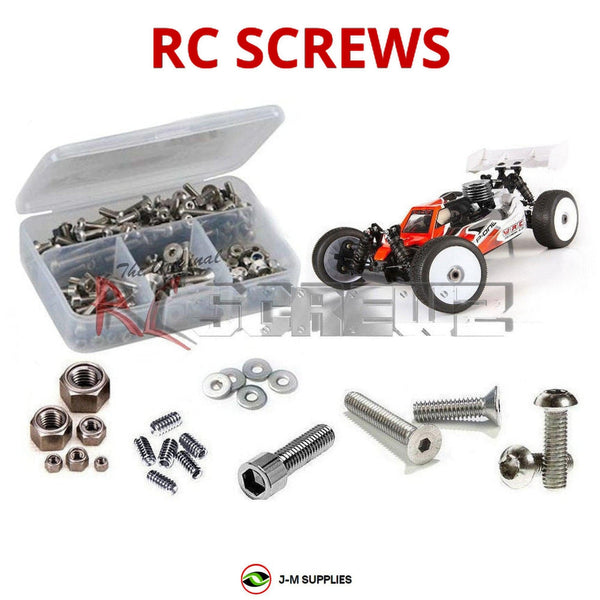 Representative image of an RCScrewZ stainless steel screw kit for WIRC Racing SBX2 Nitro 1/8 4WD Buggy wirc003; exact kit contents vary by RC model.