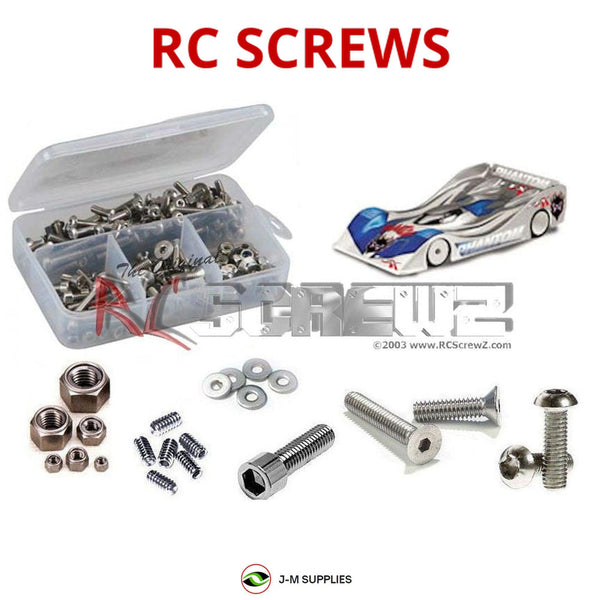 Representative image of an RCScrewZ stainless steel screw kit for FTX Racing Phantom 1/12; exact kit contents vary by RC model.