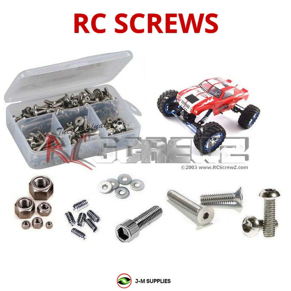 Representative image of an RCScrewZ stainless steel screw kit for FTX Racing Spyder 1/10th Crawler; exact kit contents vary by RC model.