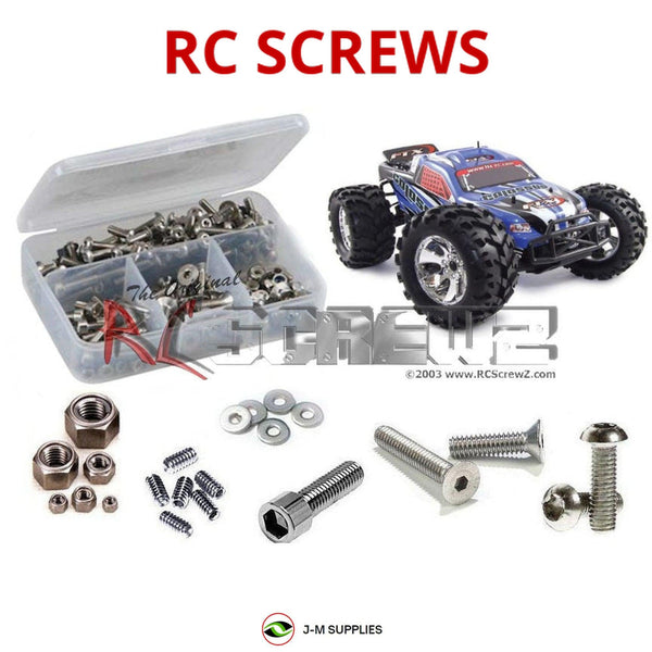 Representative image of an RCScrewZ stainless steel screw kit for FTX Colossus 1/8th FTX5545/46; exact kit contents vary by RC model.