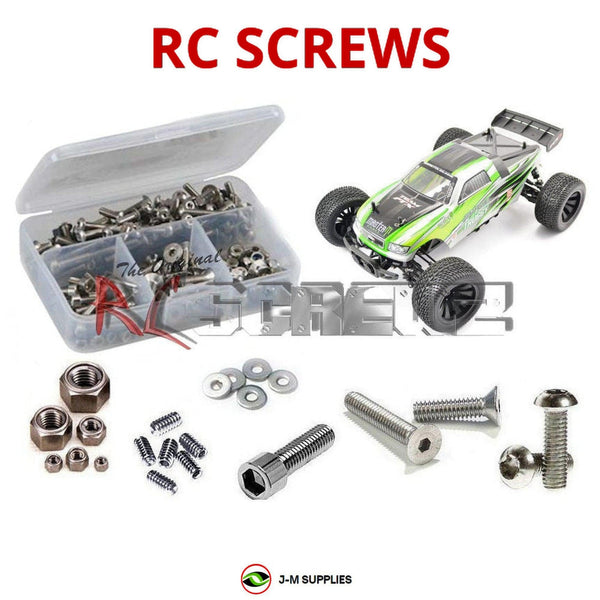Representative image of an RCScrewZ stainless steel screw kit for FTX Surge Truggy 1/12th FTX5514; exact kit contents vary by RC model.