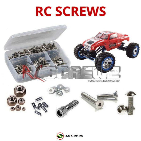 Representative image of an RCScrewZ stainless steel screw kit for FTX Spyder 4x4 FTX5500; exact kit contents vary by RC model.