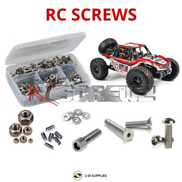 Representative image of an RCScrewZ stainless steel screw kit for FTX Outlaw 1/10 4WD Buggy (#FTX5570) Electric Off-Road; exact kit contents vary by RC model.