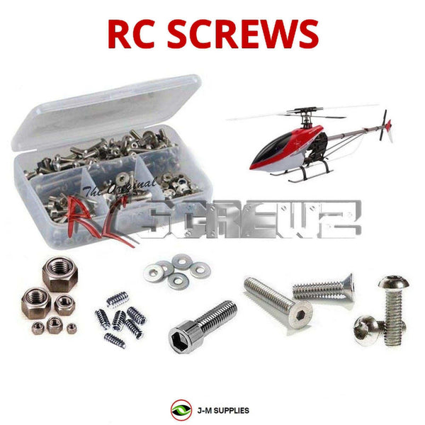 Representative image of an RCScrewZ stainless steel screw kit for Gaui Hurricane 550/SE; exact kit contents vary by RC model.
