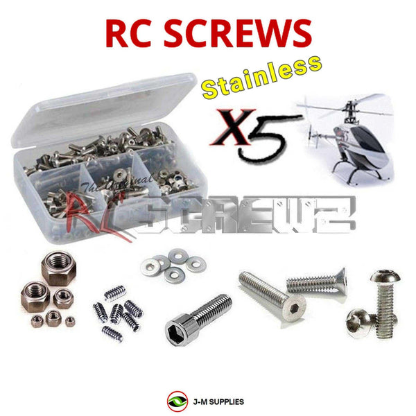 Representative image of an RCScrewZ stainless steel screw kit for Gaui X5 Helicopter RC; exact kit contents vary by RC model.