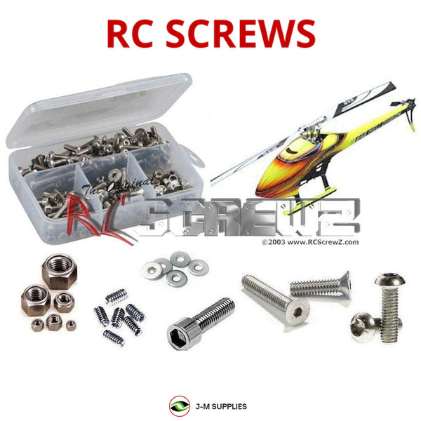 Representative image of an RCScrewZ stainless steel screw kit for Goblin 630/Comp Helicopter; exact kit contents vary by RC model.